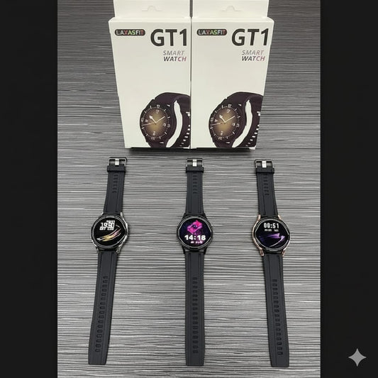 Laxasfit GT1 Classic Round Smartwatch - Elegant Design & Fitness Tracking
