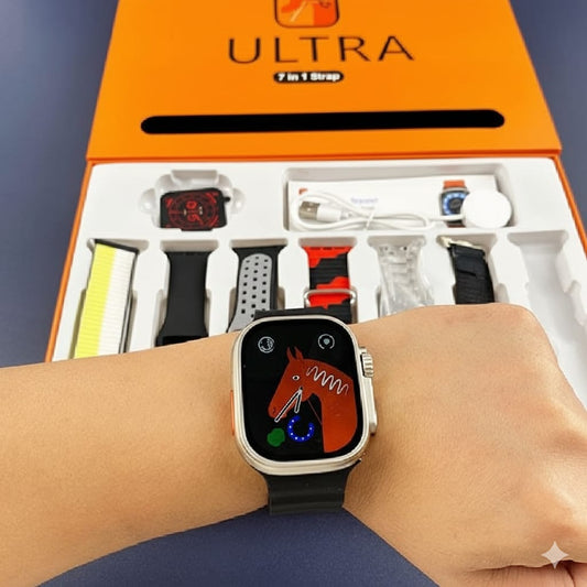 Ultra Smartwatch 7 in 1 Interchangeable Straps - Big 2.01" Display