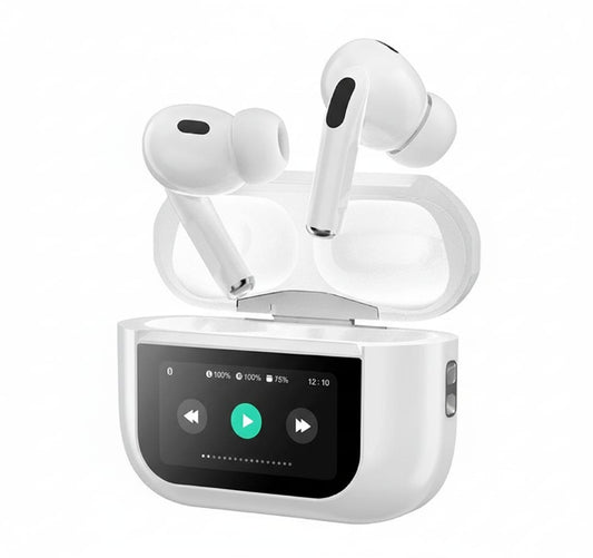 A9 Pro TWS Earbuds with Smart Display Case - ANC & ENC Noise Cancellation