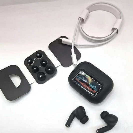 A9 Pro TWS Earbuds with Smart Display Case - ANC & ENC Noise Cancellation