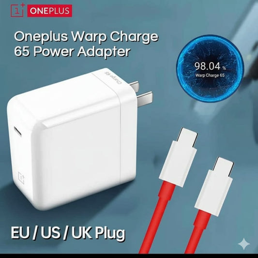 Official OnePlus Warp Charge 65 Power Adapter & Cable Set