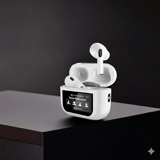 A9 Airpods Pro with LCD Display – High Quality A9 Pro Wireless Bluetooth Earbuds | Stylish A9 LCD Airpods Original | Long Battery Life, ENC/ANC Noise Reduction, Fast Charging, Premium A9 Airbuds with LCD Screen