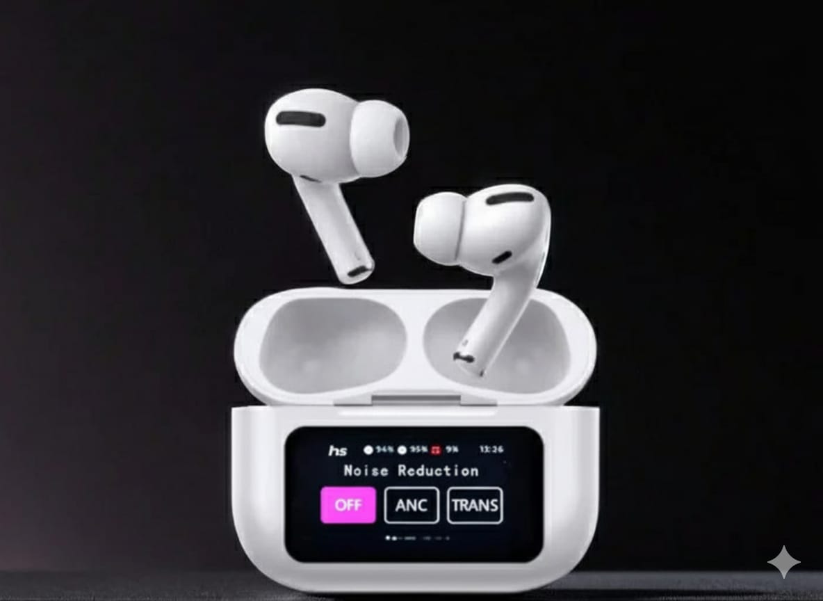 A9 Airpods Pro with LCD Display – High Quality A9 Pro Wireless Bluetooth Earbuds | Stylish A9 LCD Airpods Original | Long Battery Life, ENC/ANC Noise Reduction, Fast Charging, Premium A9 Airbuds with LCD Screen