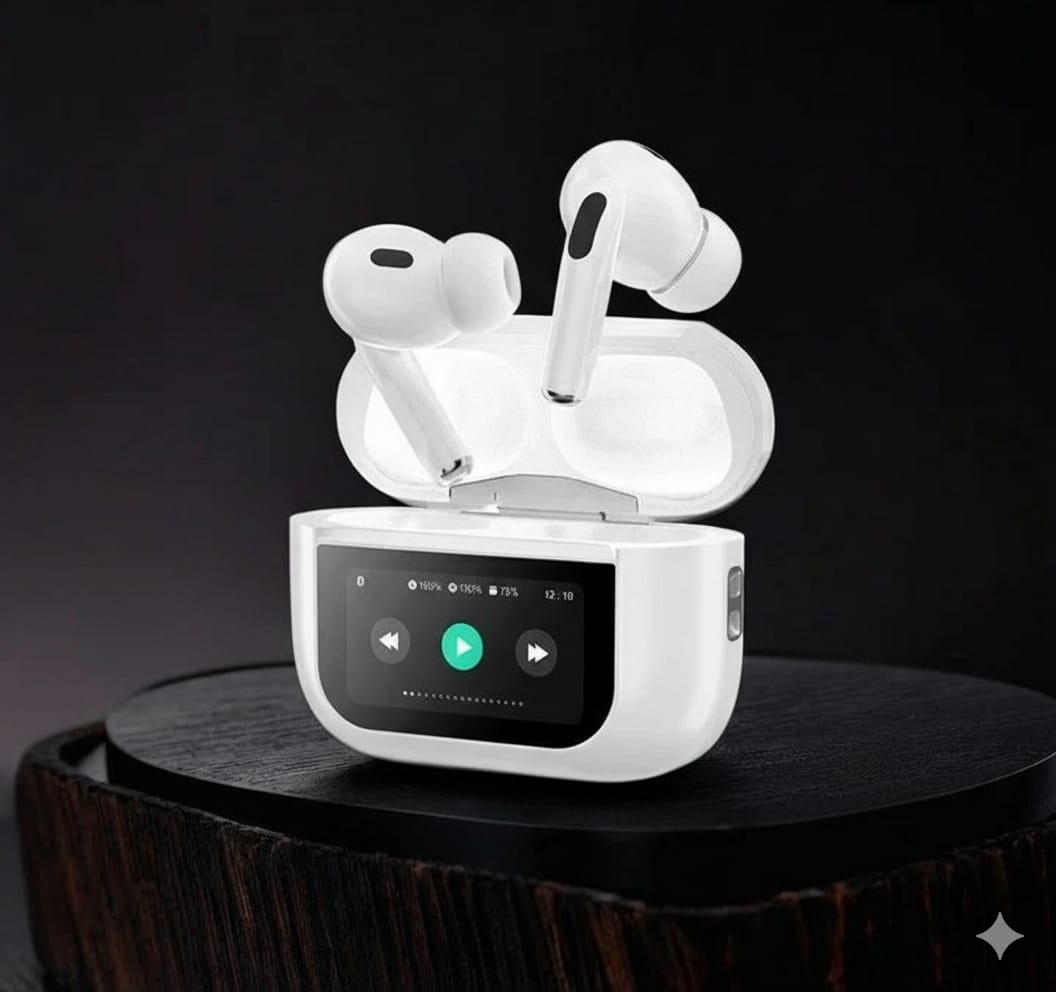 A9 Airpods Pro with LCD Display – High Quality A9 Pro Wireless Bluetooth Earbuds | Stylish A9 LCD Airpods Original | Long Battery Life, ENC/ANC Noise Reduction, Fast Charging, Premium A9 Airbuds with LCD Screen