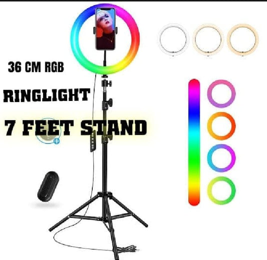 Professional 26cm LED Ring Light with 7-Foot Tripod Stand & Mobile Holder